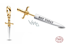 Charm Srebrny 925 Gra o Tron Arya Stark miecz Igła, zawieszka na bransoletkę, film