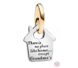 Charm Srebrna 925 Domeczek - babcia, zawieszka na bransoletkę rodzina
