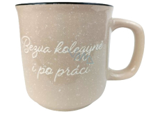 Albi Kamienny kubek beżowy Bezowa koleżanka i po pracy 400 ml