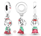 Charm Srebrny 925 Korea Korejski Wisiorek dla Lalek Hanbok, Wisiorek na Bransoletkę Podróżniczą
