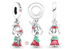 Charm Srebrny 925 Korea Korejski Wisiorek dla Lalek Hanbok, Wisiorek na Bransoletkę Podróżniczą