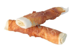 Canis Prosper Rolka bawoleła oblaneła mięsem kurczącym, karma dodatkowa dla psów 20 cm 2 sztuki