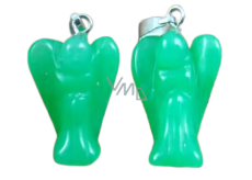 Chalcedon zelený Anděl strážný přívěsek přírodní kámen 1,7 cm 1 kus, kámen lásky a radosti
