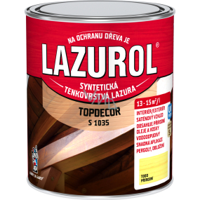 Lazurol Topdecor S1035 tenkovrstvá lazura na dřevo T000 přírodní, 750 ml Lazurol Topdecor S1035 tenkovrstvá lazura na dřevo T000 přírodní, 750 ml
