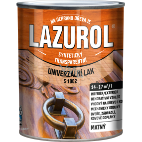 Lazurol S1002 mat, lak na kov a dřevo, bezbarvý, 750 ml Lazurol S1002 mat, lak na kov a dřevo, bezbarvý, 750 ml