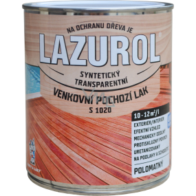 Lazurol s1020 pochozí lak na dřevo polomat, bezbarvý, 750 ml Lazurol s1020 pochozí lak na dřevo polomat, bezbarvý, 750 ml