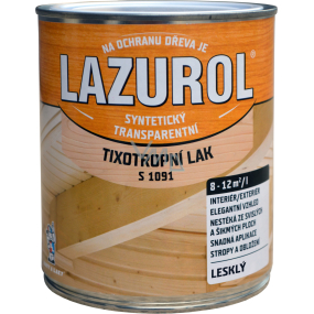 LAZUROL tixotropní nestékající lak na kov a dřevo S1091, bezbarvý lesk, 750 ml LAZUROL tixotropní nestékající lak na kov a dřevo S1091, bezbarvý lesk, 750 ml