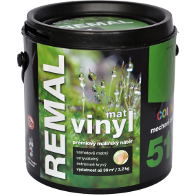 REMAL Vinyl Color mat omyvatelná barva na zeď, 510 mechově zelená, 3,2 kg REMAL Vinyl Color mat omyvatelná barva na zeď, 510 mechově zelená, 3,2 kg