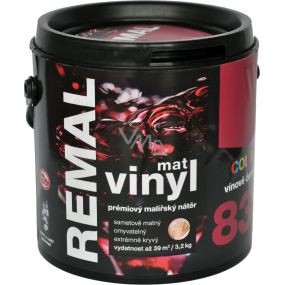 REMAL Vinyl Color mat omyvatelná barva na zeď, 830 vínově červená, 3,2 kg REMAL Vinyl Color mat omyvatelná barva na zeď, 830 vínově červená, 3,2 kg