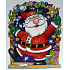 Okenní fólie bez lepidla barevná s hologramovou ražbou Santa Claus 27 x 20 cm