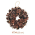Věnec hnědý dekor mix s měděnými glitry 25 cm