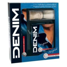 Denim Original voda po holení 100 ml + krém na holení 100 ml + štětka na holení, kosmetická sada
