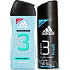 Adidas Extra Fresh 3v1 sprchový gel na tělo, vlasy a tvář pro muže 250 ml + Fresh antiperspirant deodorant sprej 150 ml, kosmetická sada