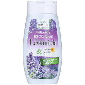 Bione Cosmetics Lawenda & Pantenol, Keratynowy relaksujący żel pod prysznic dla wszystkich typów skóry 250 ml