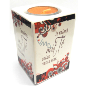 Nekupto Keramický svícen Je krásné mít Tě stále vedle sebe 9 x 6 cm
