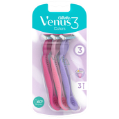 Gillette Venus 3 Colors jednorazowa maszynka do golenia z paskiem nawilżającym 3 kolory, 3 sztuki dla kobiet