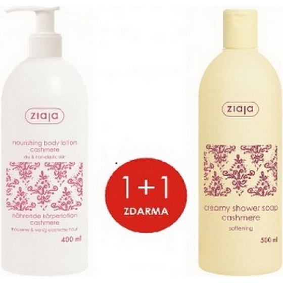 Ziaja Kašmír proteiny vyživující tělové mléko 400 ml + sprchový krém 500 ml, duopack