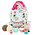 Bomb Cosmetics Pugs & Kisses My Bag dárkový batoh šumivá tableta do sprchy 2 x 95 g + špalíček do koupele 1 x 50 g + šumivý balistik do koupele 2 x 160 g + krém na ruce 25 ml + balzám na rty 4,5 g, kosmetická sada