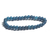 Achát modrý dračí náramek elastický přírodní kámen, kulička 6 mm / 16 - 17 cm, klid - ochrana - síla - harmonie