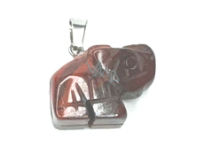 Jaspis Słoń figurka naturalny kamień, ręcznie szlifowana figurka 1,8 x 2,5 x 8 mm, kamień pozytywnej energii