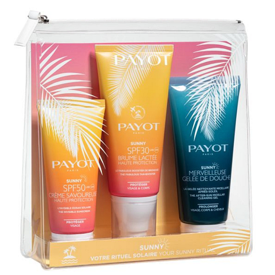 Payot Sunny Week-End SPF50 krem ochronny do twarzy i ciała 50 ml + SPF30 mleczko ochronne do twarzy i ciała 100 ml + żel pod prysznic po opalaniu 100 ml, zestaw kosmetyczny