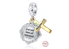 Charm Srebrna 925 Modlitwy Philippians 4:19, 2w1 zawieszka na bransoletkę