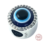 Charm Srebrny 925 Greckie Niebieskie Oko, amulet ochronny, koralik na bransoletkę symbol