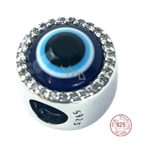 Charm Srebrny 925 Greckie Niebieskie Oko, amulet ochronny, koralik na bransoletkę symbol