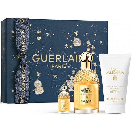 Guerlain Aqua Allegoria Mandarine Basilic Forte parfémovaná voda 75 ml + parfémovaná voda 7,5 ml + tělové mléko 75 ml, dárková sada pro ženy