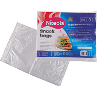 Niteola torby na przekąski, HDPE, 25 × 35 cm, grubość 12 µ, przezroczyste, 50 szt.