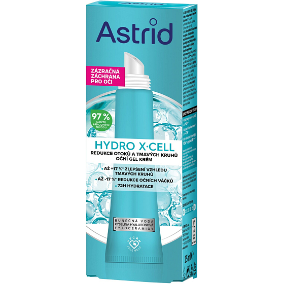 Astrid żel do oczu Hydro X-Cell przeciw opuchliznom i cieniom, 15 ml