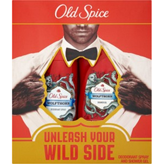 Old Spice Wolfthorn deodorant sprej 125 ml+ sprchový gel 250 ml, kosmetická sada