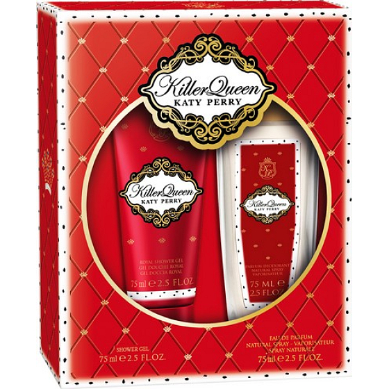 Katy Perry Killer Queen parfémovaný deodorant sklo pro ženy 75 ml + sprchový gel 75 ml, kosmetická sada