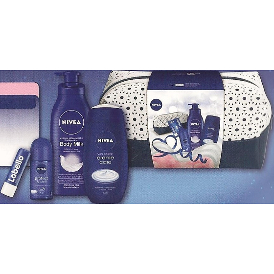 Nivea Men Creme Care tělové mléko 400 ml + sprchový gel 250 ml + antiperspirant roll-on 50 ml + balzám na rty 4,8 g, kosmetická sada