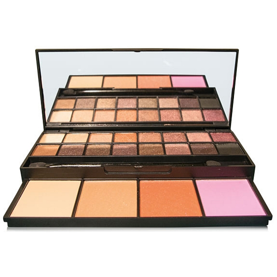 Be Chic! Travel make-up Kit paleta 16 očních stínů a 4 tvářenek