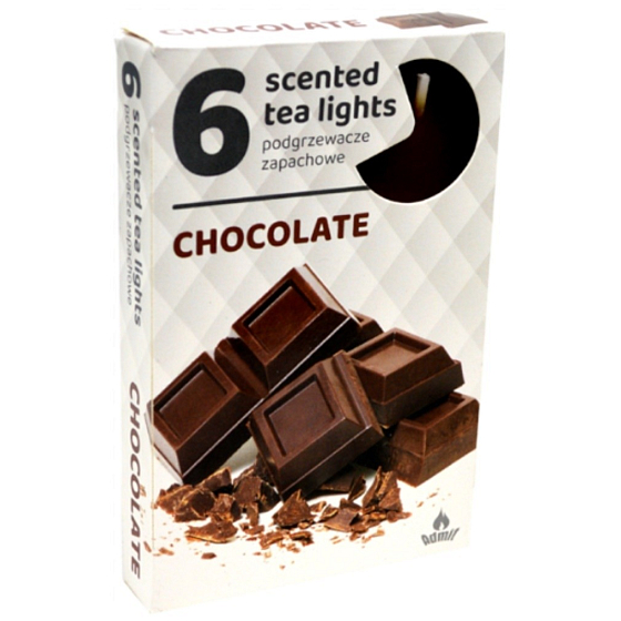 Tea Lights Čokoláda vonné čajové svíčky 6 kusů