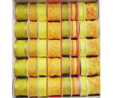 Ditipo Wstążka materiałowa z drucikiem żółta z kwiatami 2 m x 40 mm