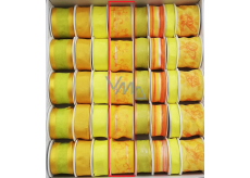 Ditipo Wstążka materiałowa z drucikiem żółta z kwiatami 2 m x 40 mm