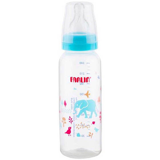Baby Farlin Butelka dla niemowląt standardowa 3+ miesiące niebieska 240 ml AB-41012 B