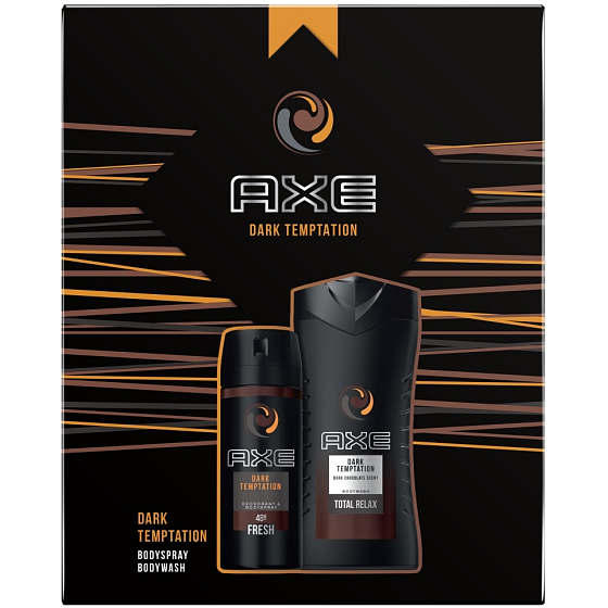 Axe Dark Temtaption sprchový gel pro muže 250 ml + deodorant sprej pro muže 150 ml, kosmetická sada