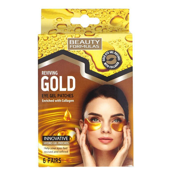 Beauty Formulas Gold złote żelowe płatki pod oczy z kolagenem 6 par