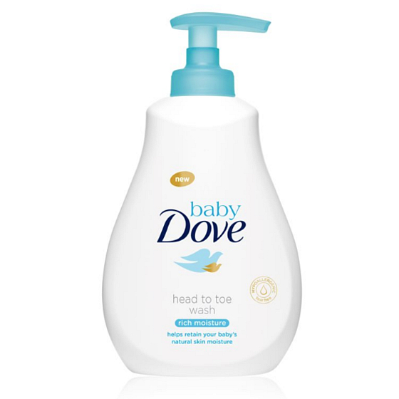 Dove Baby Rich Moisture mycí gel na tělo a vlasy pro děti 200 ml