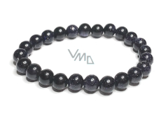 Goldstone niebieski Awenturyn bransoletka elastyczna, kuleczka 8 mm / 16 - 17 cm, kamień ambicji