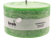 Krab Bazylia repelentna świeczka rustykalna, pali się 45 godzin, 80 x 140 x 140 mm 1 000 g