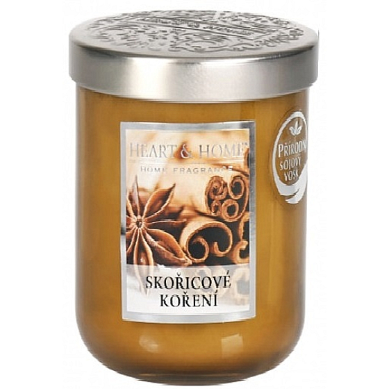 Heart & Home Skořicové koření sojová vonná svíčka velká hoří až 70 hodin 310 g