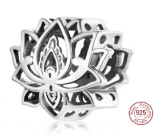 Charm Srebrna 925 Urok kwiatu lotosu, koralik na bransoletkę symbol