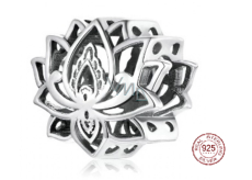 Charm Srebrna 925 Urok kwiatu lotosu, koralik na bransoletkę symbol