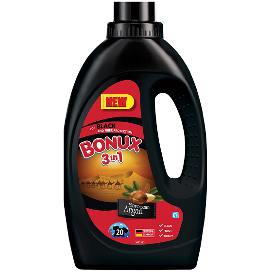 Bonux Marrocan Argan Oil tekutý prací gel na tmavé a černé prádlo 20 dávek 1,1 l