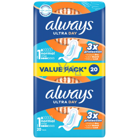 Always Ultra Day Normal duo wkładki higieniczne z skrzydełkami 20 sztuk