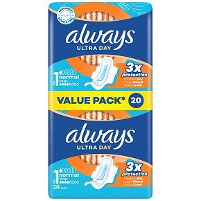 Always Ultra Day Normal duo wkładki higieniczne z skrzydełkami 20 sztuk